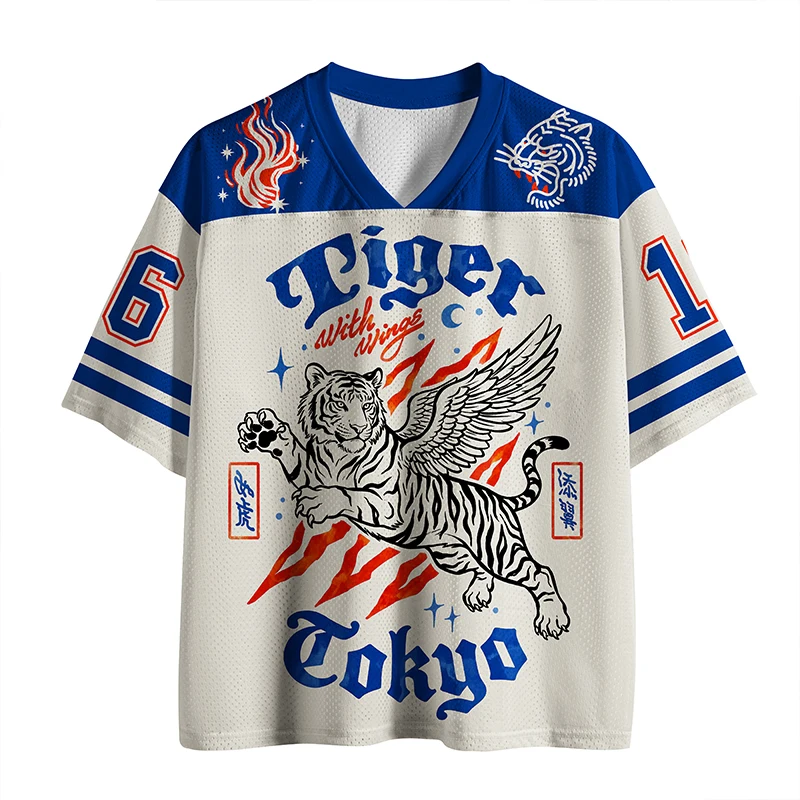 Camiseta Deportiva de Manga Corta 2026, Camiseta con Cuello en V, Diseño Deportivo con Estampado 3D, Secado Rápido, Malla Transpirable