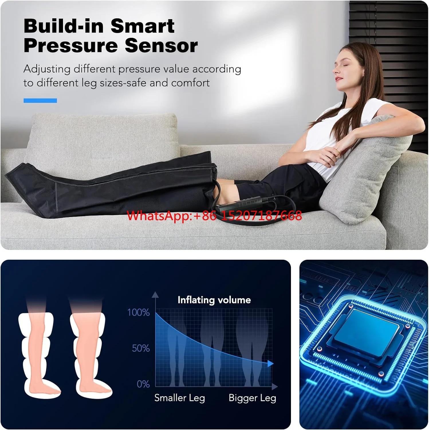 healthpal oem odm 8 chamber pneumatic medical grade shorts pressotherapy wireless air leg compression boots recovery for edema