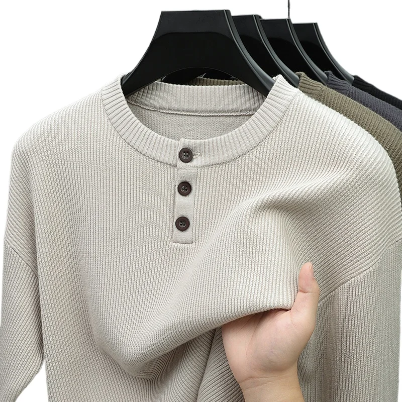 

Hot Selling Original Quality Men's O-Neck Knitted Sweater Comfortable Elastic Pullover Winter Warm Versatile Commuting Menswear