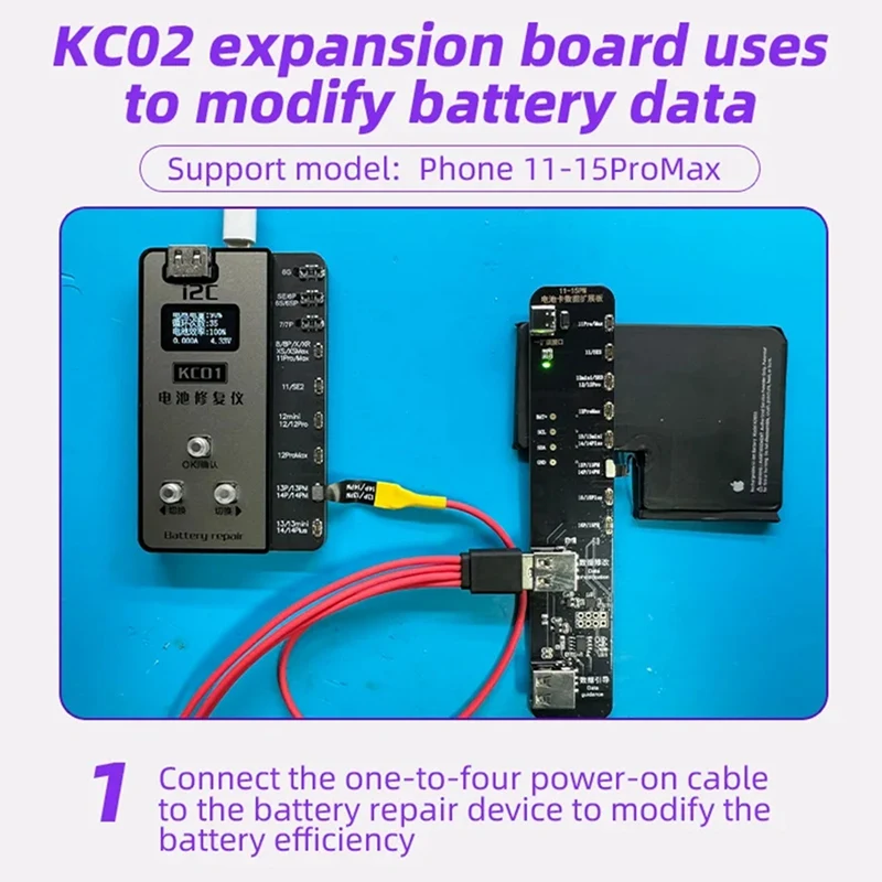 KC02 Battery Data Repair Expansion Board Modifying Battery Efficiency Black For Iphone 11 12 13 14 15PM To I6S KC03 KC01