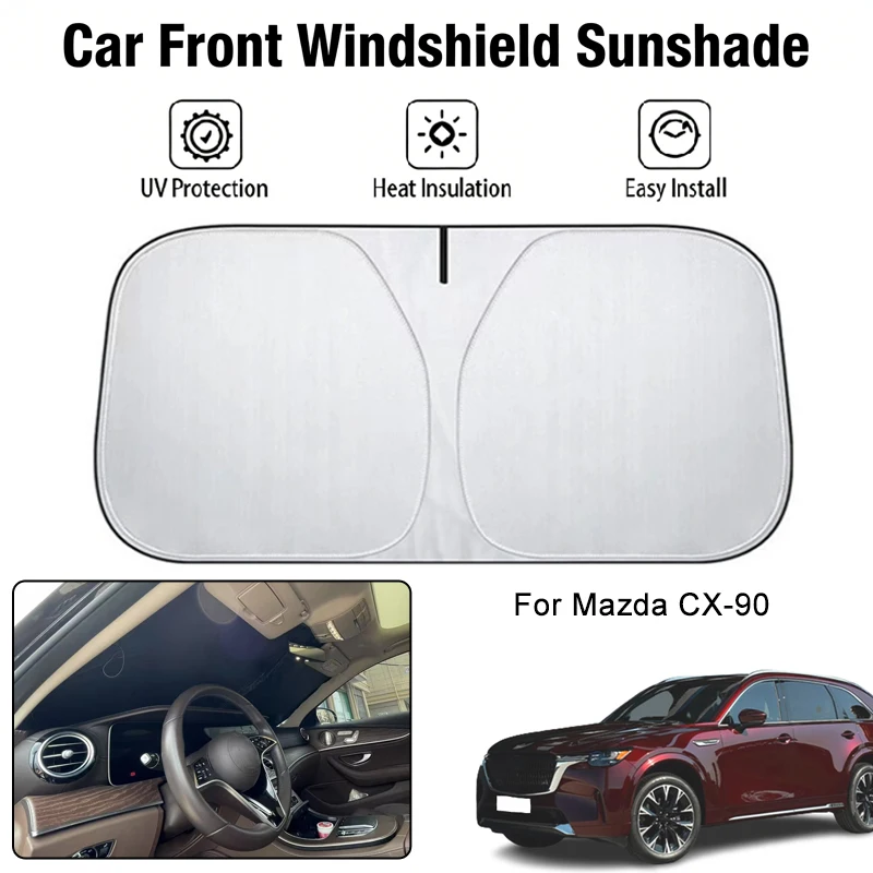 

Car Front Windshield Sunshade Cover For Mazda CX-90 UV Block Heat Insulation Auto Interior Sun Protection Accessories