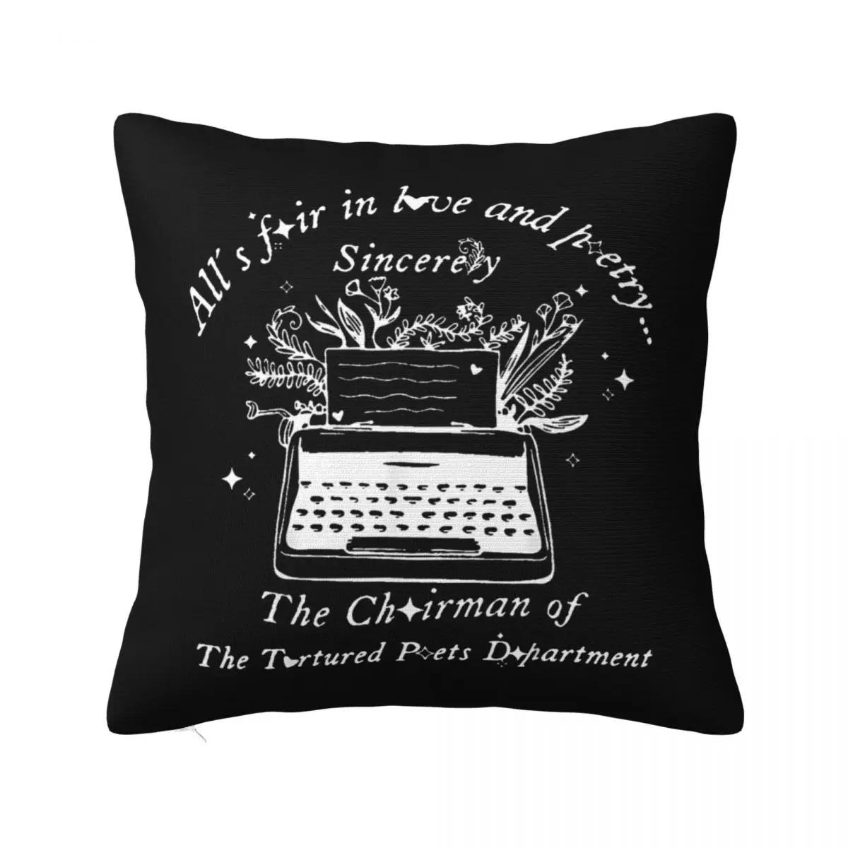 All's Fair In Love Poetry Pillow Cases The Tortured Poets Department TTPD Cushion Cover Vintage Decor Pillowcase for Sofa