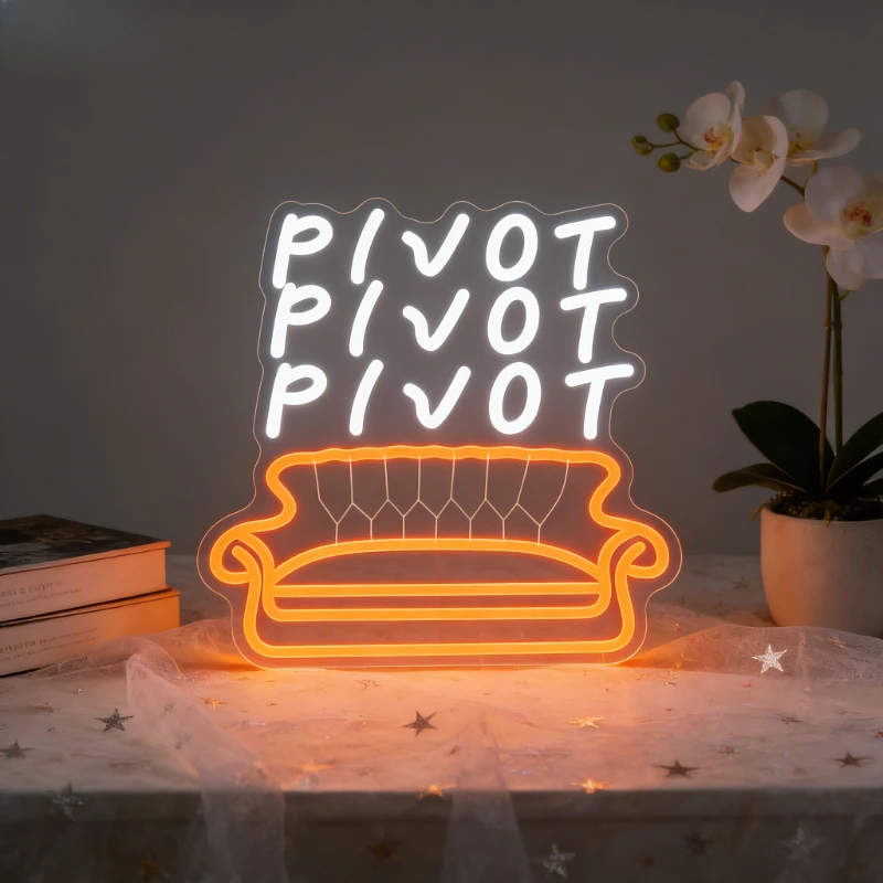 

Friends Pivot Neon Sign LED Night Light 3D Acrylic Couch Sofa Maroon 5 Design USB Wall Lamp TV Show Home Room Decor Gift Idea