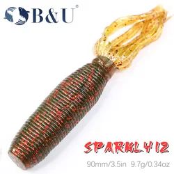 B&U 3pcs Soft Lure 9.7g 90mm Swimbait Fishing Lure Saltwater/Freshwater Fishing Bait Bass Pike Aritificial Silicone Bait