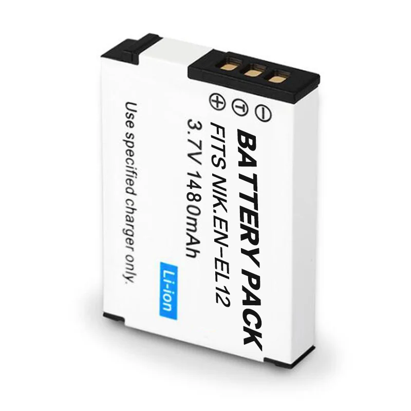 ENEL12 EN EL12 Battery 1480mAh for Nikon CoolPix S610 S610c S620 S630 S710 P300 P310 P330 S6200 S9400 S9500 EN-EL12 Battery