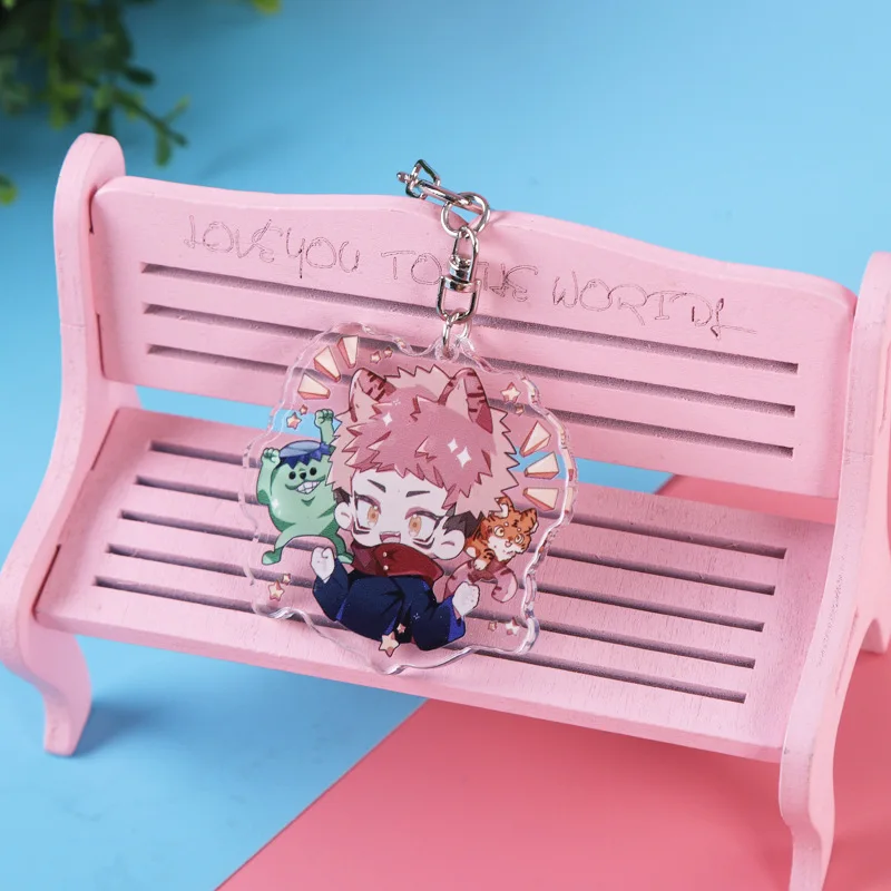 Cute Jujutsu Kaisen Acrylic Keychain Satoru Gojo Geto Suguru Key Chain Anime Keyring Props Cosplay Jewelry Gift