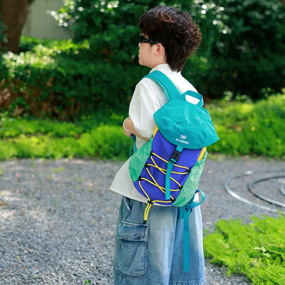 Creative Drawstring Sports Backpack Lightweight Large Capacity Sports Backpack Color Block Drawstring Closure Travel Backpack