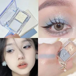 Milk Blue Eye Shadow Plate Matte Pearlescent Two-tone Pink Eye Pigment Long Lasting Earth Color Eyeshadow Plate Makeup Cosmetic