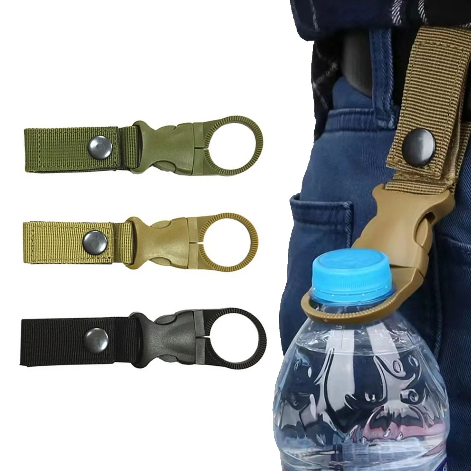 Water Bottle Clip Buckle Carabiners Attach Quick Draw Water Bottle Hanger Holder Outdoor Camping Hiking Climbing Accessories