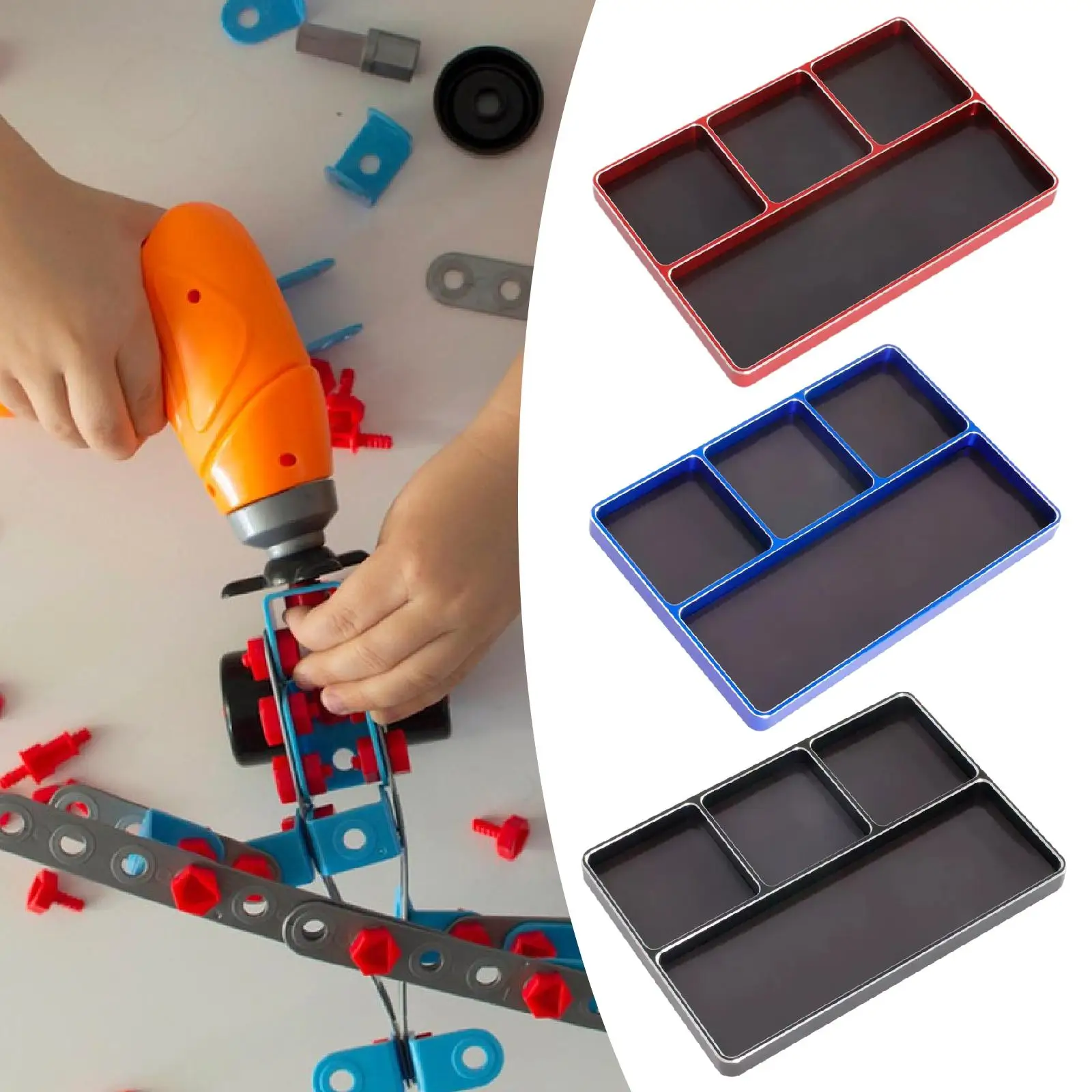 Magnetic Screw Organizer Tray Convenient Organization Screw Holder Small Tool Tray Screw Tool Storage Box for Screws Electronics