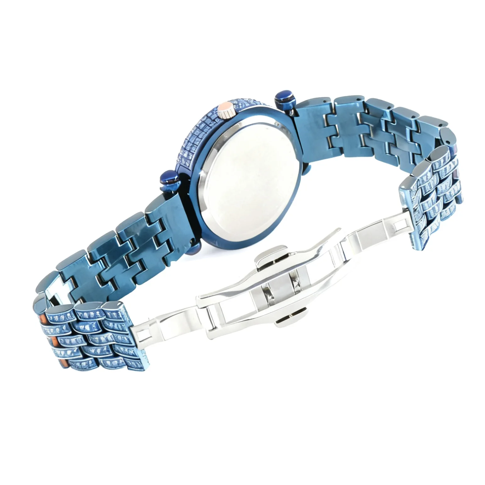 Jam Tangan Kuarsa Dial Berputar Warna Rose Gold untuk Wanita dengan Zirkon, Desain Mewah yang Stylish, Elegan dan Menyenangkan, Sempurna untuk Dipakai Sehari-hari