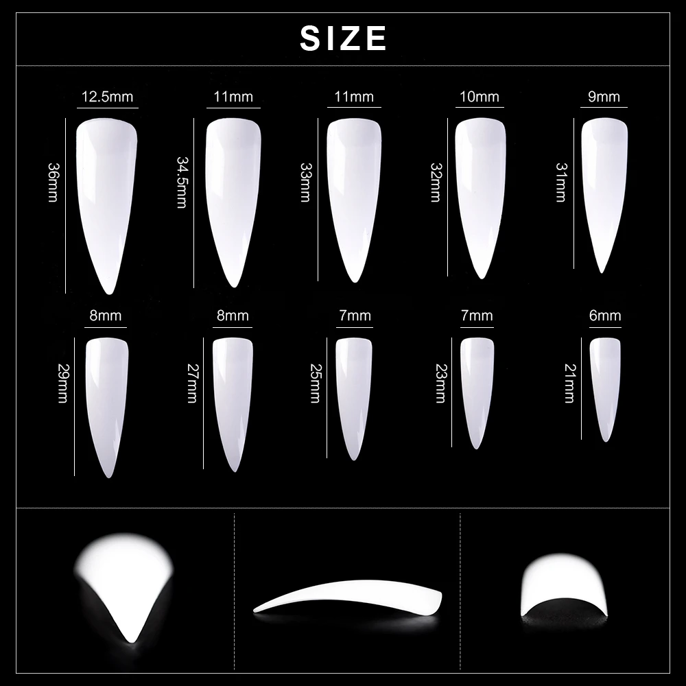 5/600PCS/Bag False Nail Tips Coffin Full Cover Press on Fingernail Tips Acrylic UV Gel Extension Manicure Accessories DIY Tools