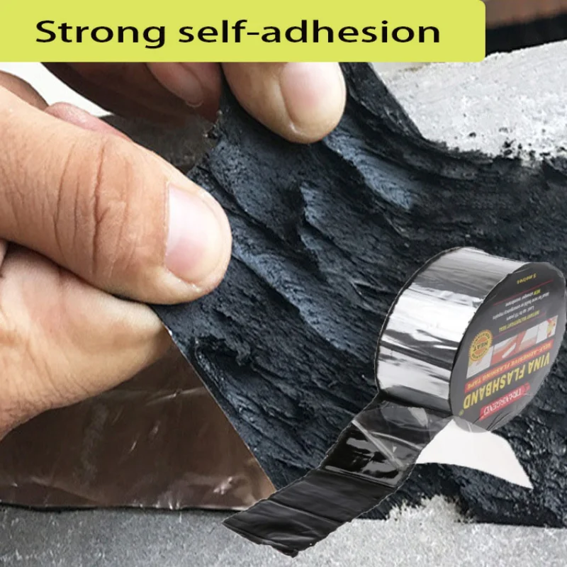 5M Strong Waterproof Tape Aluminum Foil Asphalt Rubber Stop Leaks Seal Repair Sticker Self Adhesive Roof Hose Repair Flex Tape