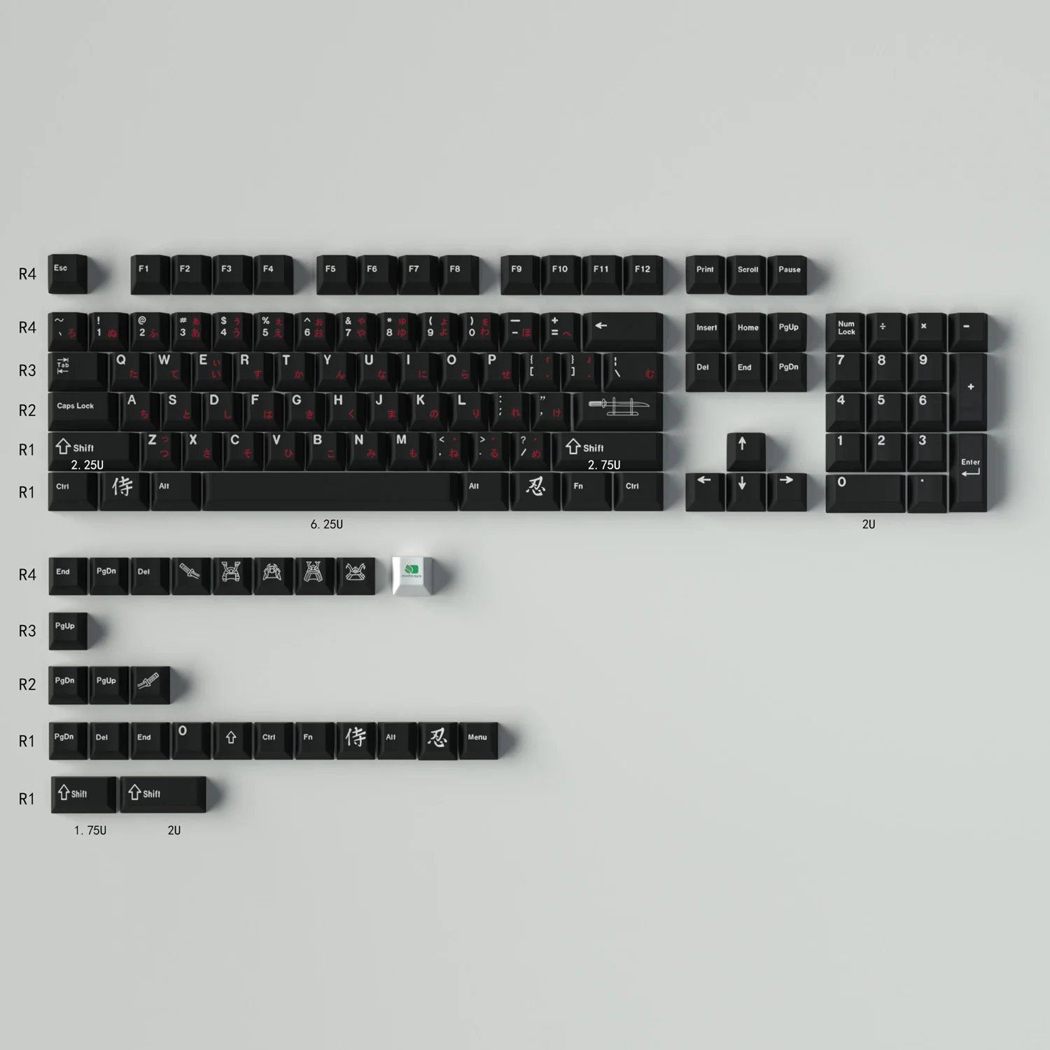 

GMK Black Warrior Keycaps PBT Sublimation Large Full Set Cherry Original Factory Height Adaptable Mechanical Keyboard 64/980