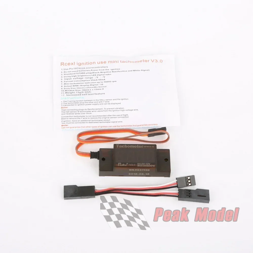 Rcexl V3.0 Mini Ignition Tachometer Speedometer igniter accessories for DLE Engines MT Engines Gas RC Airplane