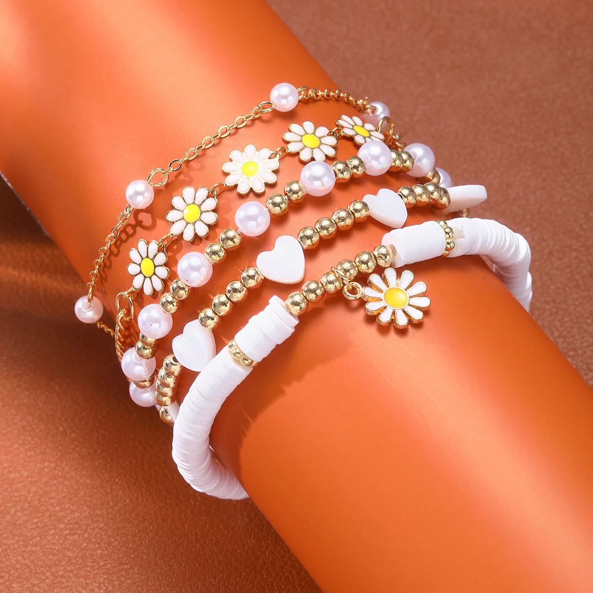 4pcs Vintage Unique Design Elegant Delicate Small Daisy Flower Butterfly Bracelet setWomen Jewelry Wedding Party Gift Wholesale
