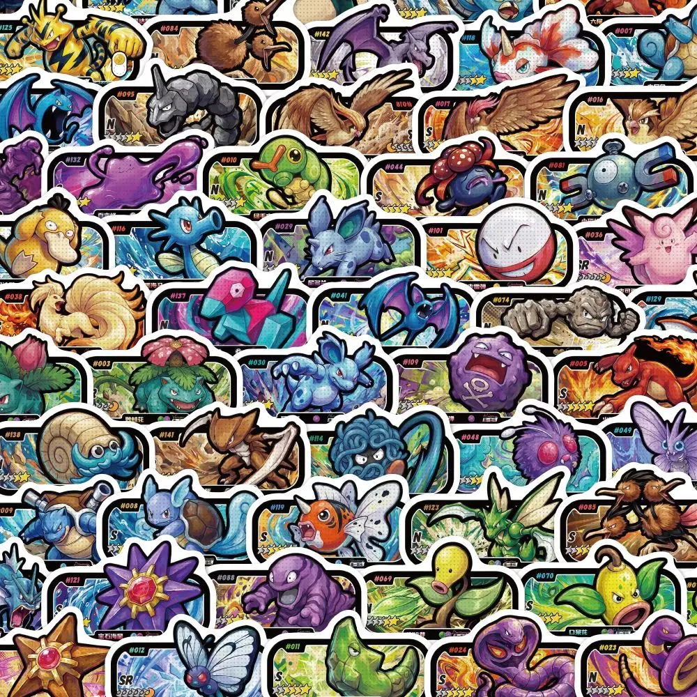 80 Stück Anime Pokemon Cartoon-Aufkleber Coole Pikachu-Dekorationsaufkleber Graffiti-Sticker DIY Spielzeug Belohnungssammlung Geschenk – Detail 2