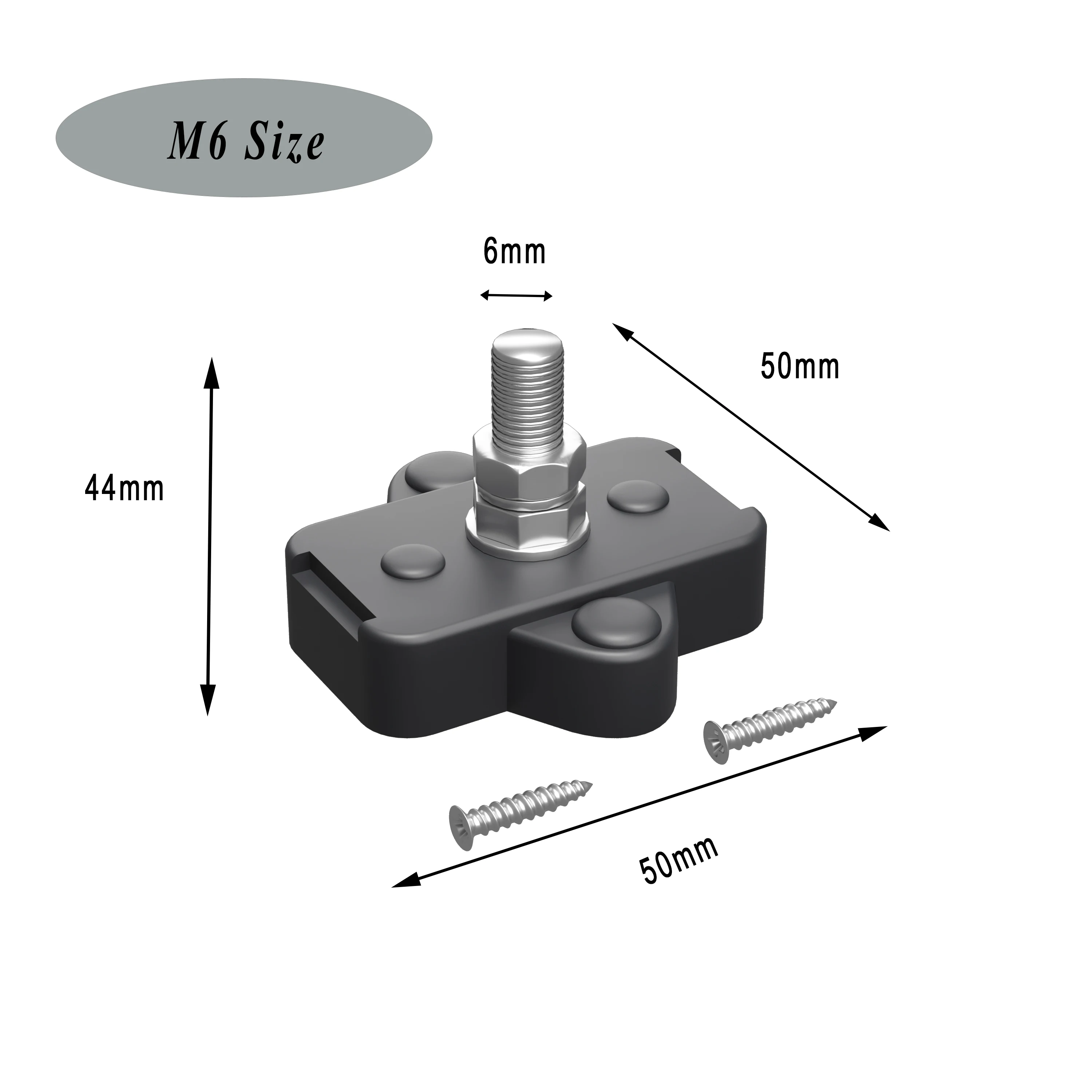 Busbar M6 M8 Post Terminal Studs Battery Junction Block Power Distribution 48VDC 300VAC for Car Boat RV ATV Caravan Solar Panel