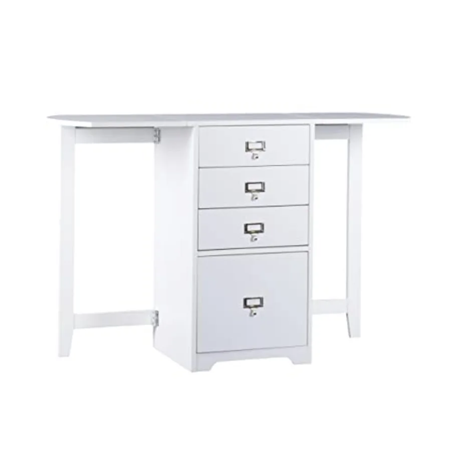 

Drop-Leaf Desk w/Storage White
