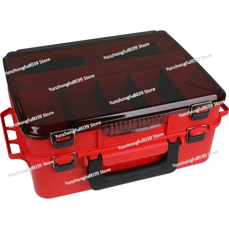 Double-layer portable Luya bait box,fishing gear storage box, gear bait fishing wheel storage box, fishing accessories