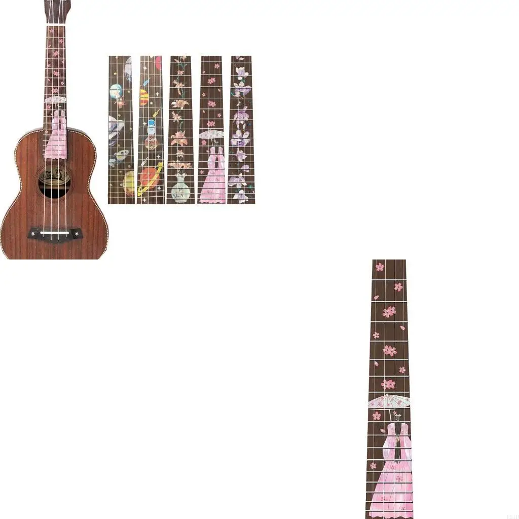 

23-дюймовая наклейка на гриф укулеле, тонкая инкрустация, наклейка на гриф, маркер