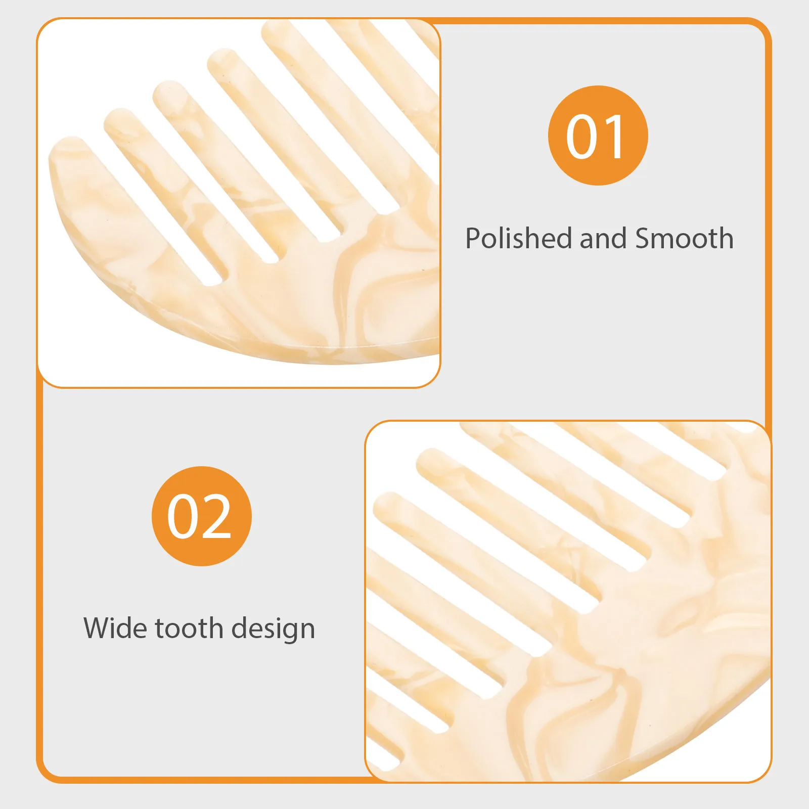 

Sturdy Acetic Acid Detangling Comb Wide Tooth Anti-Static For Curly Hair Portable Styling Tool Large Tooth Combs For