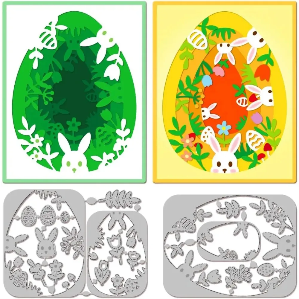 Osterhasen-Thema Kohlenstoffstahl-Stanzformen Schablonen für DIY Scrapbooking Fotoalbum Dekorative Prägung Papierkarten