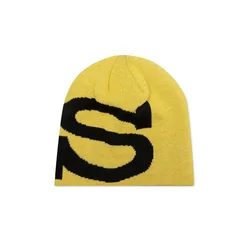2024 New Y2K Knitted Beanies Hat Unisex Autumn Winter Warm Wool Beanies Hip Hop Ear Gorras Skiing Cycling Outdoor Letter S Hat
