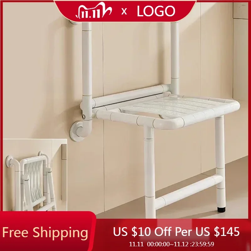 

Wall-mounted Bathroom Stool Elderly Bathing Chair Foldable Shower Seat Safety Non-slip Armrest Badezimmer Stuhl furniture