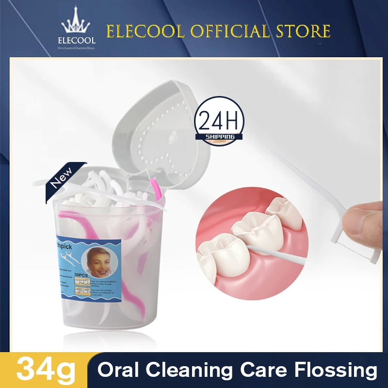 20/40/50pcs Disposable Floss Cleaning Tooth Stick 7.5cm Floss Pick Interdental Brush Flosser Teeth Cleansing Tools