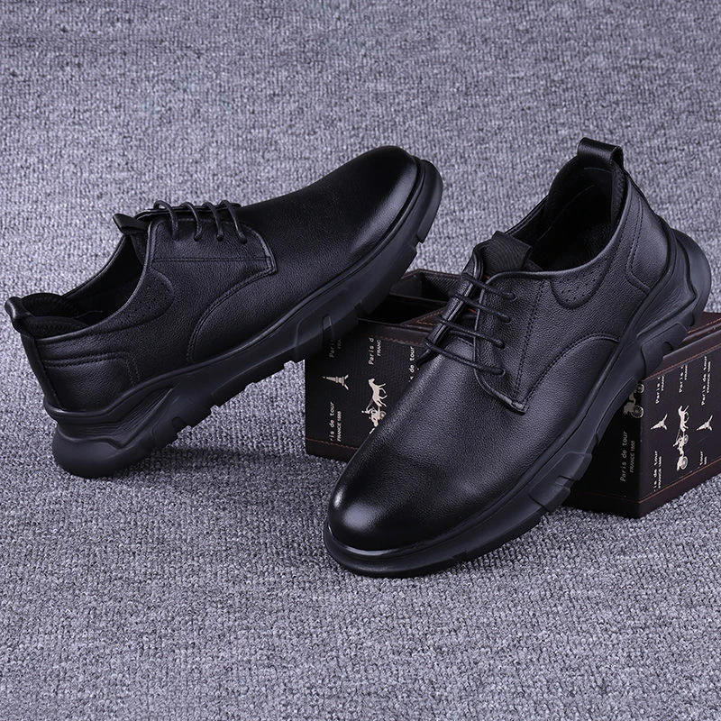 Genuine Leather Shoes Men Business Casual Comfort Fashion Formal Office Work Dress Party Elegant Sneakers Plush Winter Warm 45