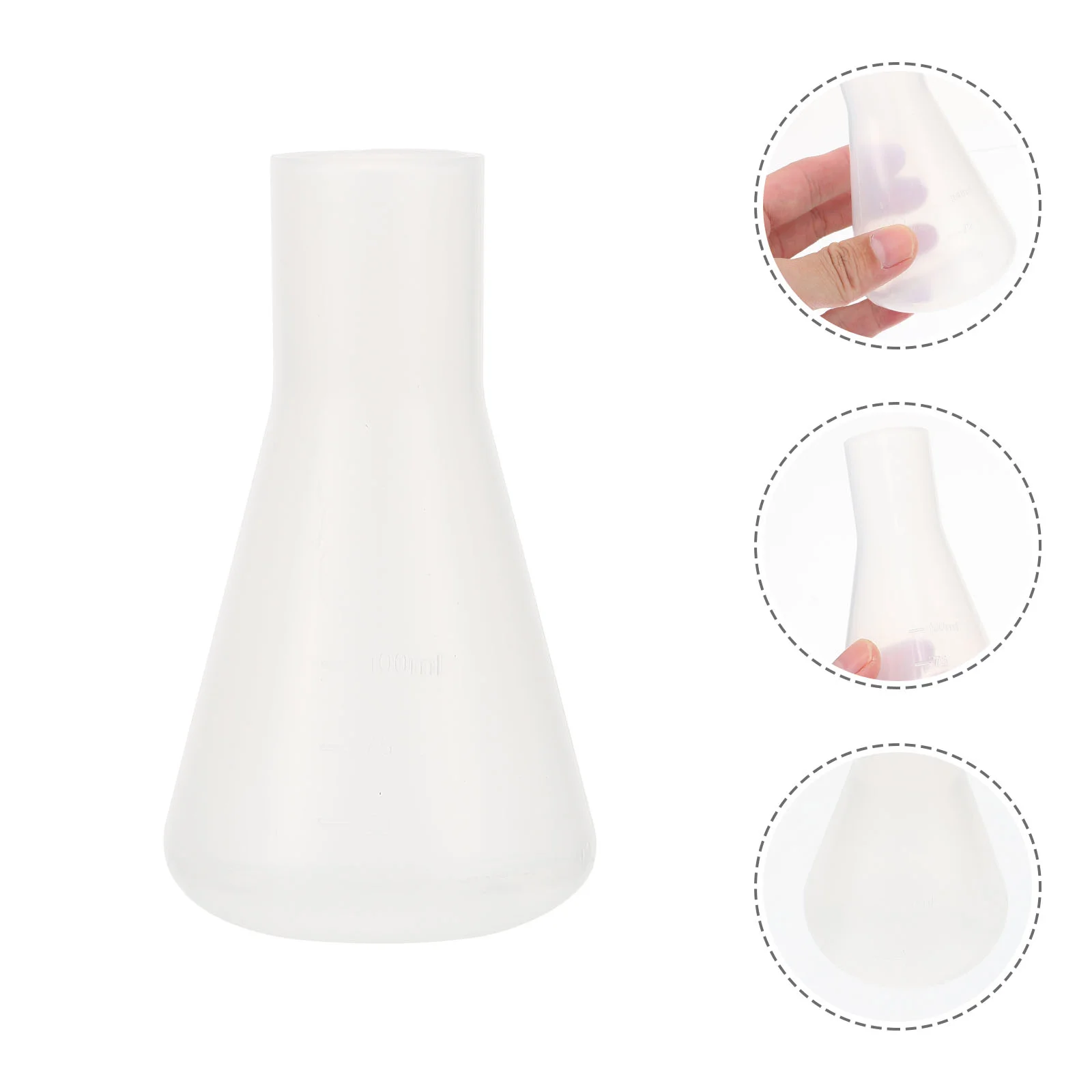 

10 Pcs Plastic Flask Scale for Laboratory with Experiment Flasks Erlenmeyer 100ml Science Conical Chemistry Beaker