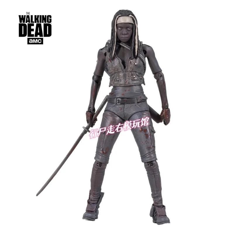 Disponibile 1/12 5 "Action Figures Bloody 3 Pack Michonne con Zomble Pets The Walking Dead Giocattoli Regali Bambole da collezione