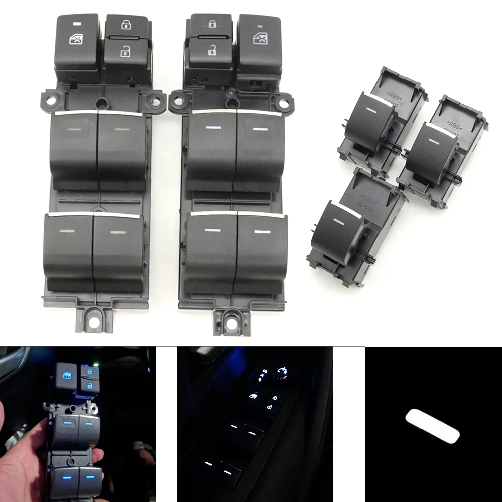 

LED Lighted Backlight Electric Window Glass Lifter Control Switch Button For Toyota GR Corolla 2023-2025 BZ4X 2023-2024