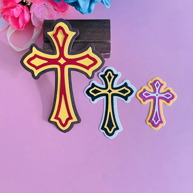 three layer pray cross  decoration die Metal Cutting Dies DIY Scrapbook Paper Cards Embossing Craft Die Cut handmade craft