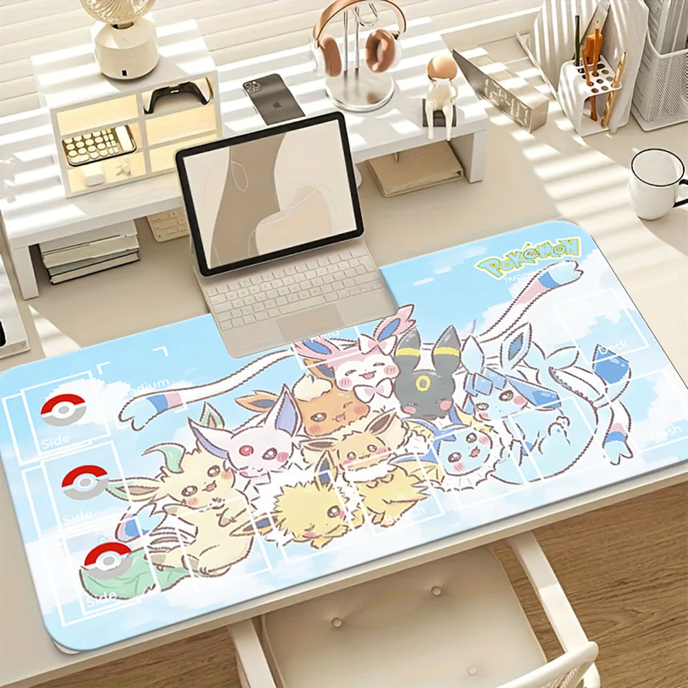 Eevee Evolutions Pokemon TCG Playmat Large Non-Slip Gaming Mouse Pad Desk Mat