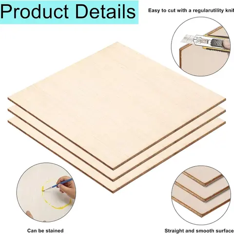 5/15 Pack Basswood Sheets Thin Plywood Balsa Wood Boards for Crafts, Laser Cutting, Wood Burning and Drawing