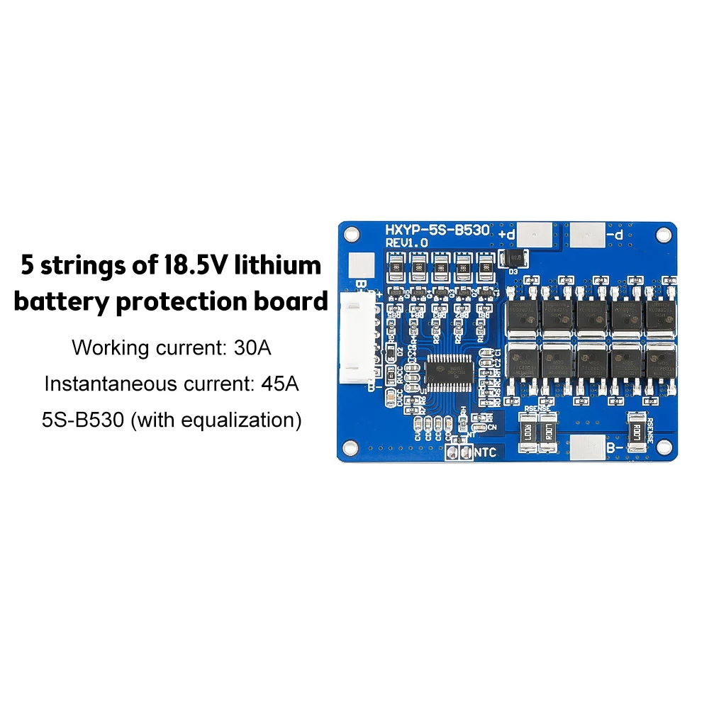 5S BMS 18650 Li-ion Lithium Battery Protection Board Circuit Charging Board Module 21V with Balanced Current Protection Circuit