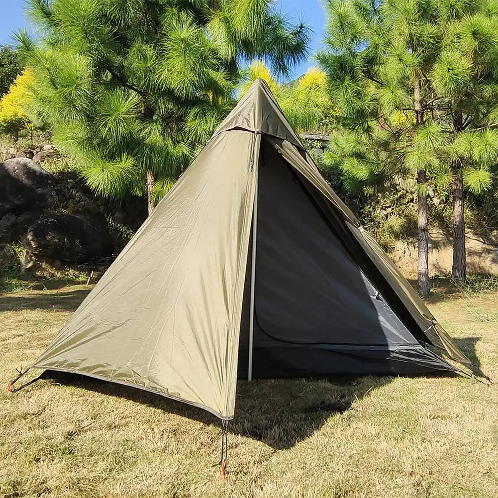 A71Z Pyramid Tent Solo Tent Ultralight Tipi Tent Outdoor Camping Portable Single Tent Waterproof Hiking Backpacking A