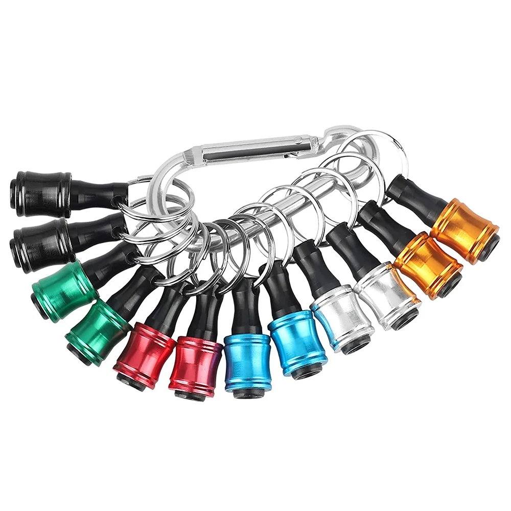 

MLGB 12PCS 1/4Inch Hex Shank Screwdriver Bits Holder Extension Bar Keychain Screw Adapter Drill Bits Holder (6 Colors)