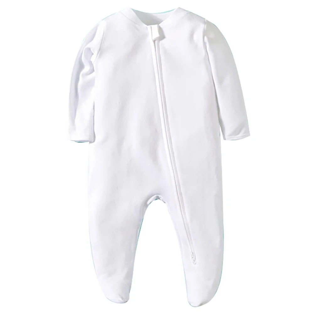 Newborn Footed Pajama Zip Baby Clothes Girls and Boys Solid One Piece Jumpsuit Cotton Black New Born Clothing Free Shipping