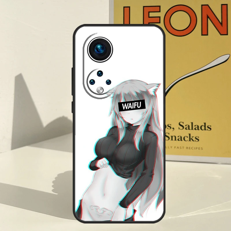حافظة لطيفة على شكل فتاة أنيمي waifu لهاتف Honor 200 Pro X9b X9a X8b X8a X8 X9 X9c 50 70 90 Lite Honor Magic 7 5 6 Pro Funda
