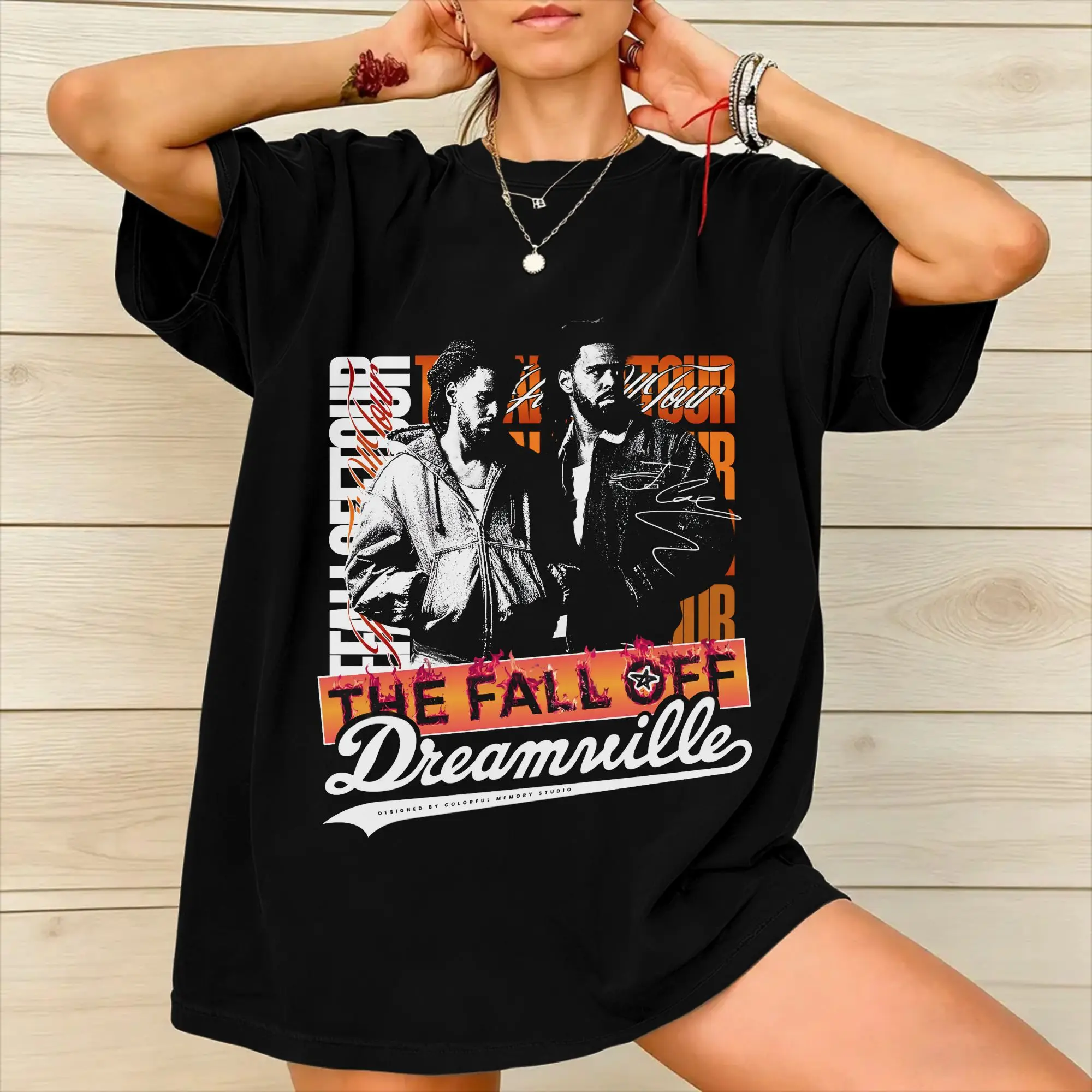 Men Women Graphic Print J Cole The Fall Off 2026 Tour  Tee T Shirt Cotton  T-shirts Clothes