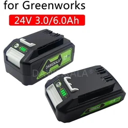 For Greenworks 24V 6.0Ah Lithium Battery for Greenworks 24V 48V Tools MO24B410 MO48L4211 HT24B210 21342
