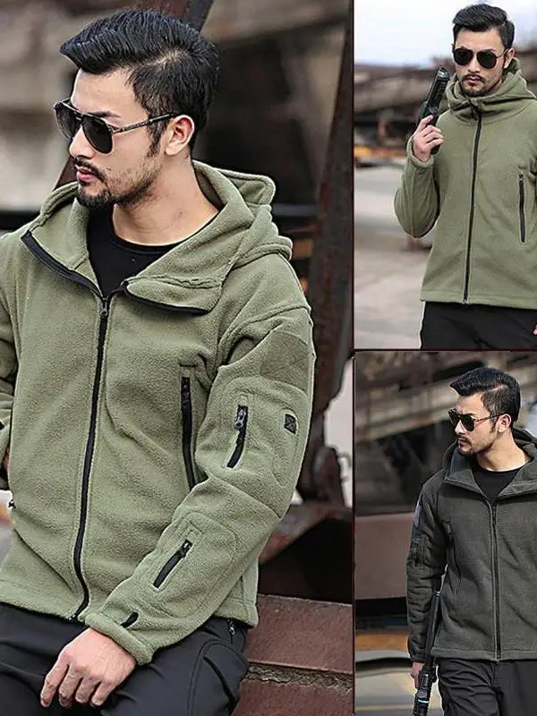 

Men's Fce Lined Hooded Jaet Outdoor Faionable Warm Coat Spring 2026 Stand Fit Long Sve Youth Apparel