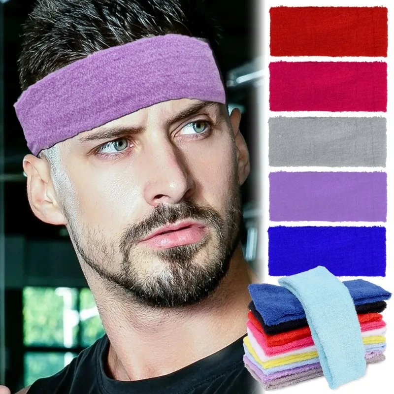 Men Sports Headband Fitness Hair Bands for Woman Hair Wrap Brace Elastic Cycling Yoga Running Exercising Sweatband Headwear