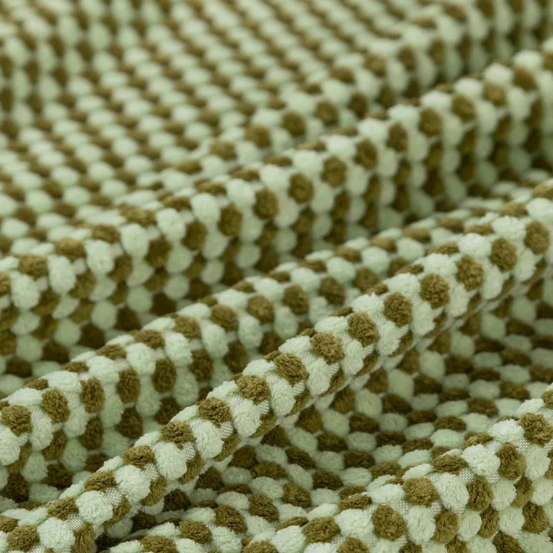 Green Checkered Soft Fabric Short Pile Pillow Autumn Winte Keep Warm Cushion Clothing Home Decor Handmade DIY Crafts Material