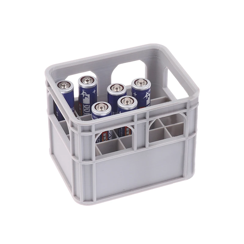Cesta de Cerveza DIY Tipo Cajón N.º Caja de Almacenamiento para 5 Pilas AA Impresa en 3D Estuche Apilable para 7 Pilas AAA
