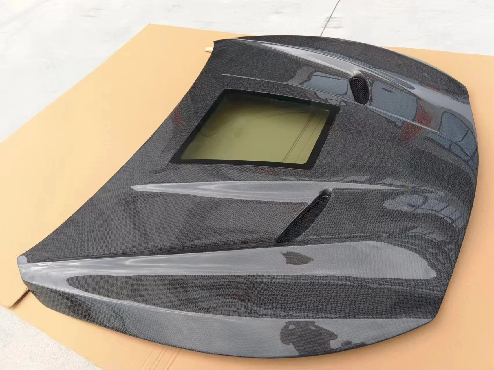 Cappa in carbonio MRD per Infiniti Q50 2014+ Q60 2017+ Cofano in fibra di carbonio con finestra in vetro