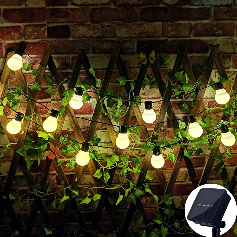 

Solar String Lights Outdoor 10/20/30LED G50 Globe String Light IP65 Waterproof Outdoor Garland Garden Light for Holiday Lighting